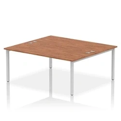 Image of Impulse Bench B2B 2 Person 1800 Silver Frame Office Desk Walnut