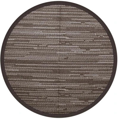 Image of vidaXL Outdoor Carpet Brown Polypropylene, UV Resistant, Easy Care, Reversible, Lightweight Ø120 cm for Patio, Garden, Terrace