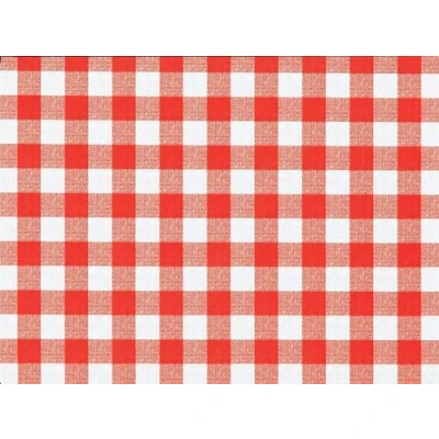 Image of d c fix Manhattan Table Cover Tablecloth Linen Oilcloth Kitchen Dining Room Dirt Repellent Coating Food Safe Avanti Red/White 140 cm x 180