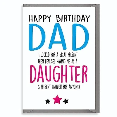 Image of Funny Birthday Card For Dad, Dad Birthday, From Daughter, Family Him, British Humour, Cheeky Card, Rude Happy C248
