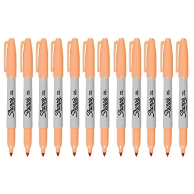 Image of Sharpie Fine Point Permanent Marker Peach 12 Pack