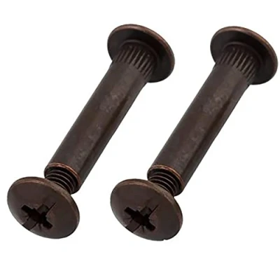 Image of Bronze M4 (31mm 40mm) Cupboard Joining Bolts Furniture Connecting Screws Kitchen Cabinet Carcase Connectors (Pack of 10)