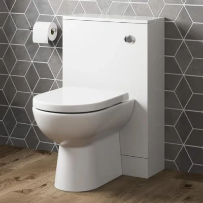 Image of Bathroom Concealed Cistern WC Toilet Unit Only 500 x 300mm Gloss White Flat Pack