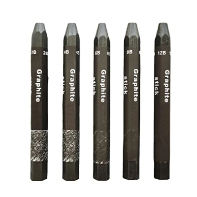 Image of CVZJ Stick Set Water Soluble Artist Sketching Pencil Hexagon Shape for Painter Drawing Writing Shading 5pcs Graphite