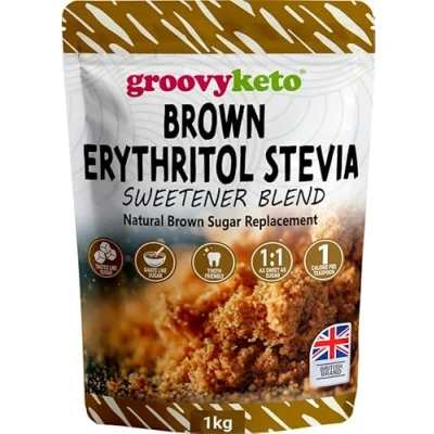 Image of Groovy Keto Brown Erythritol &amp; Stevia Blend 1kg Natural Sugar Substitute for Baking Cooking, Diabetic Friendly, Low Calorie Carb, Ideal Alternative
