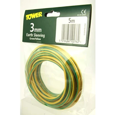 Image of 5M of 3mm Green &amp; Yellow Earth Sleeving