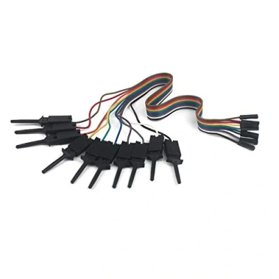 Image of Ytian USB Logic analyzer Test Hook Clip Grabber Jumper Wires &amp; Interface Pins (10pcs, black)