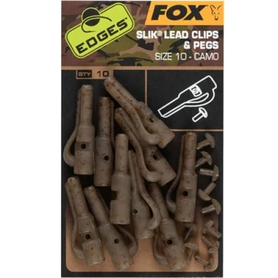 Image of Fox Edges Camo Silk Lead Clip + Pegs Size 10 (10 pieces) Terminal tackle
