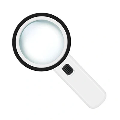 Image of 10 x Professional 12 Pocket Magnifier LED Light Magnifying Glass 90 mm Eclairante Front Lens Magnification Jeweller Reading to Children Elderly Jewelry Watch