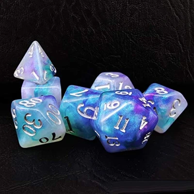 Image of Bescon Magical Stone Dice Set Series, 7pcs Polyhedral RPG Dragon Eyes, Polybag Packing