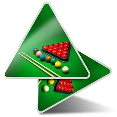Image of 2 x Triangle Stickers 10 cm Snooker Game Balls Pool Billiards Fun Decals for Laptops,Tablets,Luggage,Scrap Booking,Fridges #16452