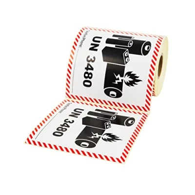 Image of Prolac UN 3480 Dangerous Goods Sticker Contains Lithium Ion Batteries, Pack of 250, 100 x mm, Self Adhesive, Labels, Labels Good Stickers