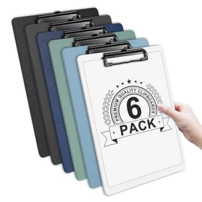 Image of Clipboards A4 Plastic 6 Pack, Offshifter Writing with Heavy Duty Clips, Sturdy and Durable, Multi Pack of to Enhance The Experience