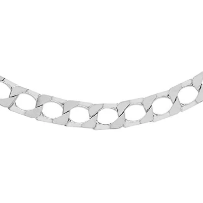 Image of Tuscany Silver Unisex Sterling 5.6 mm Flat Square Curb Chain Necklace of Length 56 cm/22 Inch