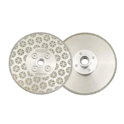 Image of DT DIATOOL Diamond Cutting and Grinding Disc 2 Pack 125mm x M14 Thread Flange Single Side Electroplated Blade for Granite Marble Natural Stone Tiles