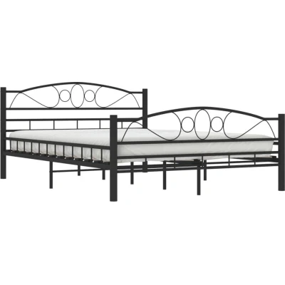 Image of vidaXL Bed Frame without Mattress Black Steel 140x200 cm