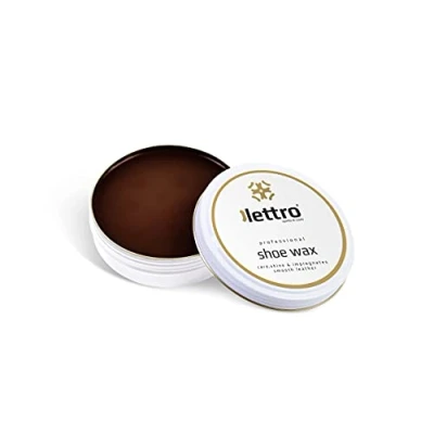 Image of Lettro Shoe Wax, 100ml (3.38 fl. Oz), Professional Quality Polish in Multiple Colours, Exceptional Shine for Smooth Leather Shoes, Bags, Jackets and More, Middle Brown