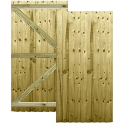 Image of Feather Edge Overlapping Closed Board Semi Braced Flat Top Pedestrian Side Garden Gate Height: 6ft (180cm) x Width: 90 cm Supplied without a Latch or Hinge Pack