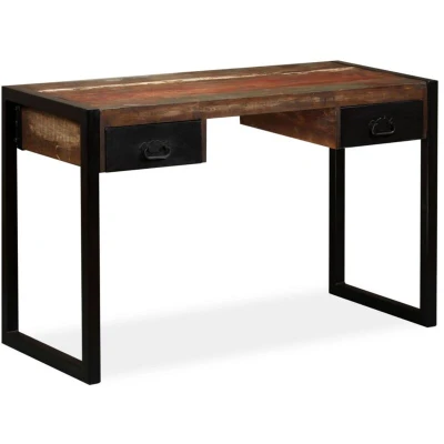 Image of vidaXL Desk with 2 Drawers Solid Reclaimed Wood 120x50x76 cm