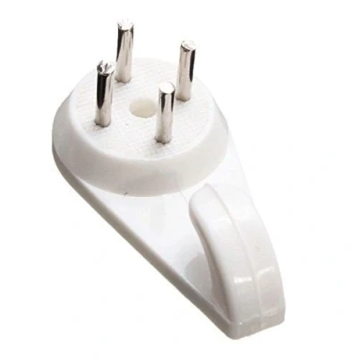 Image of Bulk Hardware Large 40mm (1.1/2 inch) White Nylon Non Trace Hardwall Drywall Picture Hanger Hook Pack of 50