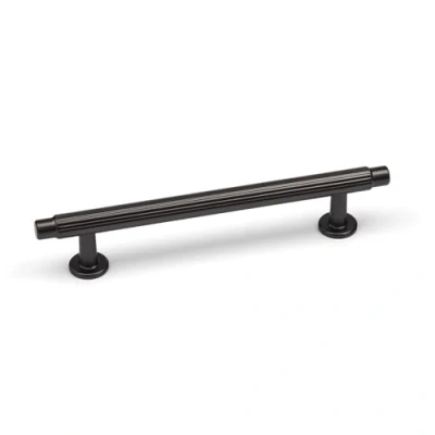 Image of 128mm Dark Grey Cabinet Handle Gunmetal Cupboard Door Drawer Pull Wardrobe Furniture Replacement Upcycle