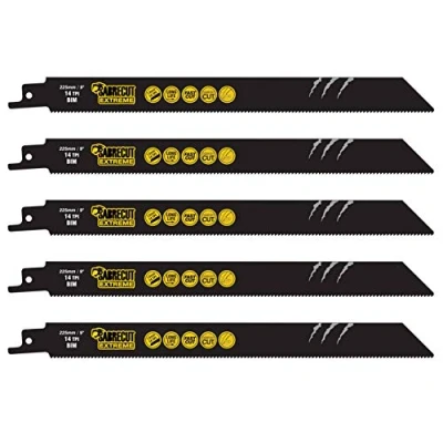 Image of 5 x SabreCut SCRS1122BF_5 225mm 14 TPI S1122BF Fast Wood and Metal Cutting Reciprocating Sabre Saw Blades Compatible with Bosch Dewalt Makita Many Others