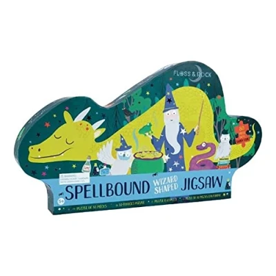 Image of Floss Rock 42P6342 Spellbound Wizard Shaped Jigsaw with Box, 80 Piece Set