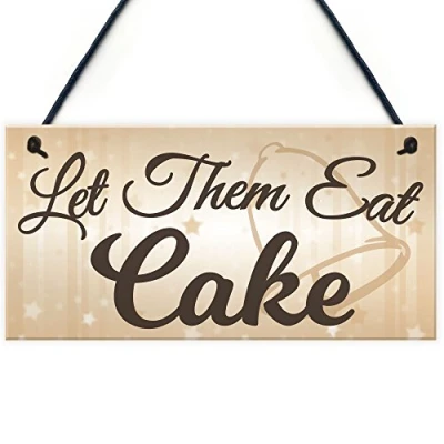 Image of RED OCEAN Let Them Eat Cake Novelty Hanging Wedding Table Plaque Decoration Gift Sign