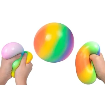 Image of Giant Squishy Rainbow Stress Ball for Adults &amp; Children Perfect Sensory Toys Autism Teenagers Birthday Present Girl Boy