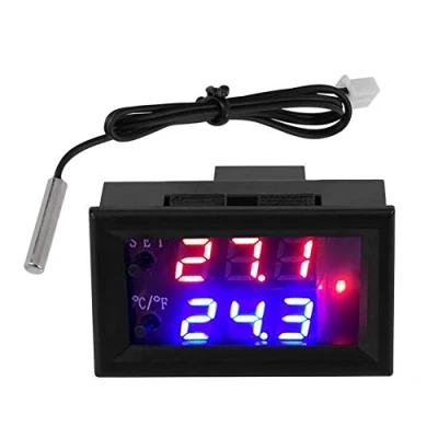 Image of DC 12V Digital Display Adjustable Microcomputer Electronic Thermostat Intelligent Temperature Controller Switch with NTC Waterproof Sensor Probe