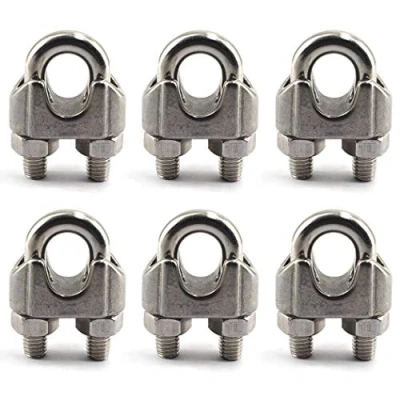 Image of M8 Wire Rope Clip 304 Stainless Steel Cable Clamp U bolt Fastener (Pack of 6)