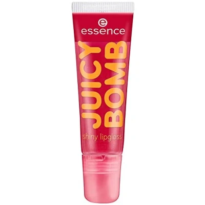 Image of essence Juicy Bomb shiny lip gloss, No. 04 Crazy Cherry, red, radiantly fresh, shiny, vegan, alcohol free, no preservatives (10 ml)