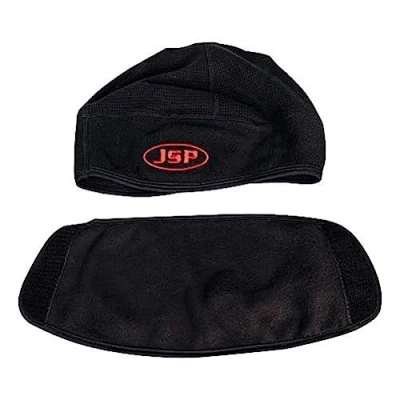 Image of JSP Surefit Thermal Safety Helmet Liner Black with Removable Face Coveringmedium/Large (AHV009 901 100)