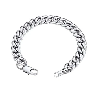Image of GOLDCHIC JEWELRY Mens Chunky Cuban Chain Bracelet, 316L Stainless Steel Miami Curb Link Bracelets For Hip Hop Rapper, 19CM
