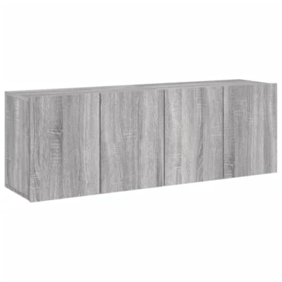 Image of vidaXL Wall Mounted TV Cabinets 2 pcs Grey Sonoma Made of Durable Engineered Wood Ample Storage Space, Modern Style for Living Room 60x30x41 cm Each