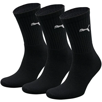 Image of PUMA Unisex Sport 3p Socks, Black 200, 9 11 UK