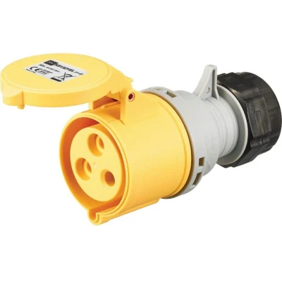 Image of MK Electric K9132YEL 32amp IP44 2P+ E Connector 130 Volt