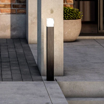 Image of Smartwares Outdoor Black Garden Post, 80 cm, Aluminium, Integrated 12 W LED Lamp, Colour Temperature 3000K, Electric Wired, IP44