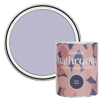 Image of Rust Oleum Purple Moisture Resistant Bathroom Wood &amp; Cabinet Paint In Matt Finish Wisteria 750ml