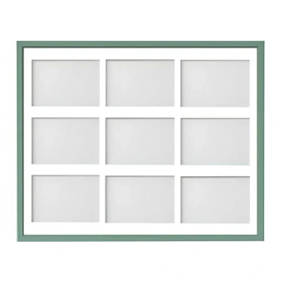 Image of Frame Company Drayton Multi Aperture Photo Frame, Green, 20x16 for 6x4 inch (x9)