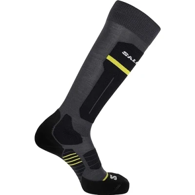 Image of Salomon Spark Unisex Socks Hiking Walking Ski Snowboarding, Warmth, Comfort, and Stays in place, Black, 35 5