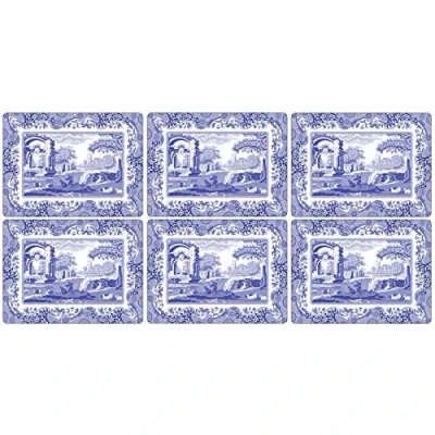 Image of Pimpernel Blue Italian Placemats,Blue/White,30.5 x 23cm Set of 6