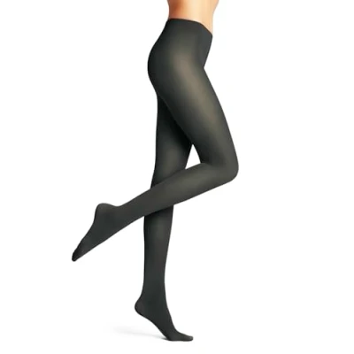 Image of FALKE Women&#039;s Pure Matt 50 DEN W TI Semi Opaque Plain 1 Pair Tights, Green (Forest 7474) new eco friendly, S