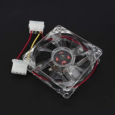 Image of CPU Computer Cooling Case Fan Repair Part Kit, DC 12V 80mm Blue LED Light, Quiet Blowing, No Noise, Fast Heat Dissipation, For 4pin pc
