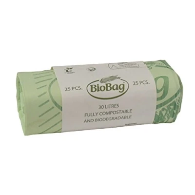 Image of 30 Litre x 25 BioBag Compostable Biodegradable Kitchen Food Waste Caddy Bin Liner Bags/Sacks (30L) Certified EN13432