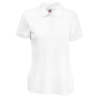 Image of Fruit of the Loom Womens Lady Fit 65/35 Short Sleeve Polo Shirt (XL) (White)