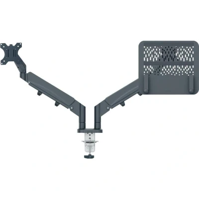 Image of Leitz Ergo Space Saving Monitor and Laptop Arm, Dark Grey Arm for Up to 32&quot; 17&quot;, Velvet Grey, 65380089