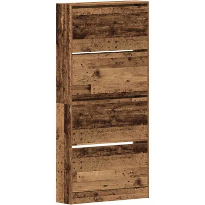 Image of vidaXL Shoe Cabinet Old wood Engineered 80 x 21 163.5 cm Durable