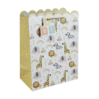 Image of Clairefontaine 30474 2C An Excellia Gift bag Large format 26.5x14x33 cm 210g Pattern: Safari, Children&#039;s Bag, Savannah Animals Wrapping, Ideal for: Board Games, Puzzles