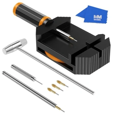 Image of MMOBIEL Watch Strap Repair Tool Kit Watchmaker with Steel Spring Pushers, Black Hammer, Modern